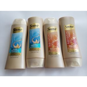 4 Suave Pro Moroccan/Keratin Shampoo & Conditioner